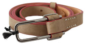 Costume National Beige Leather Fashion Belt