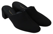 Dolce & Gabbana Black Grosgrain Slides Sandals Women Shoes