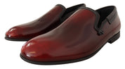 Dolce & Gabbana Elegant Bordeaux Leather Loafers