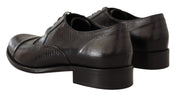 Dolce & Gabbana Elegant Black Lizard Skin Derby Shoes