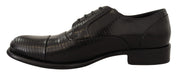 Dolce & Gabbana Elegant Black Lizard Skin Derby Shoes