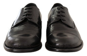 Dolce & Gabbana Elegant Black Lizard Skin Derby Shoes