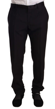 Dolce & Gabbana Elegant Black Skinny Tuxedo Trousers