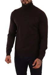 Dolce & Gabbana Brown Cashmere Turtleneck Pullover Sweater