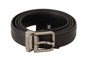 Dolce & Gabbana Elegant Black Leather Belt with Silver Buckle