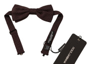 Dolce & Gabbana Elegant Brown Dot Pattern Silk Bow Tie