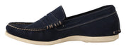 Pollini Chic Suede Blue Moccasins for Men