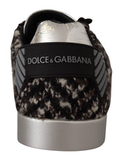 Dolce & Gabbana Silver Elegance Leather Sneakers