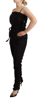 La Maison du Couturier Black Spaghetti Strap Jumpsuit Dress