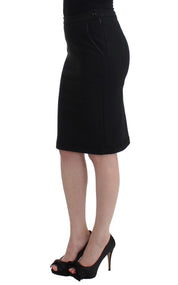 GF Ferre Black Straight Pencil Skirt
