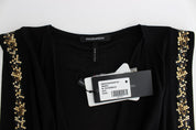 Roccobarocco Black Embellished Jersey Mini Sheath Short Dress