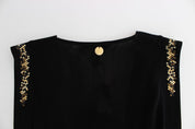 Roccobarocco Black Embellished Jersey Mini Sheath Short Dress