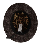 Dolce & Gabbana Gray Melange Blended Textured Tweed Hat