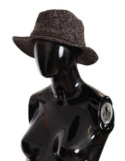Dolce & Gabbana Gray Melange Blended Textured Tweed Hat