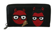 Dolce & Gabbana Chic Black and Red Leather Continental Wallet