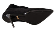 Dolce & Gabbana Black Stretch Socks Knee High Booties Shoes