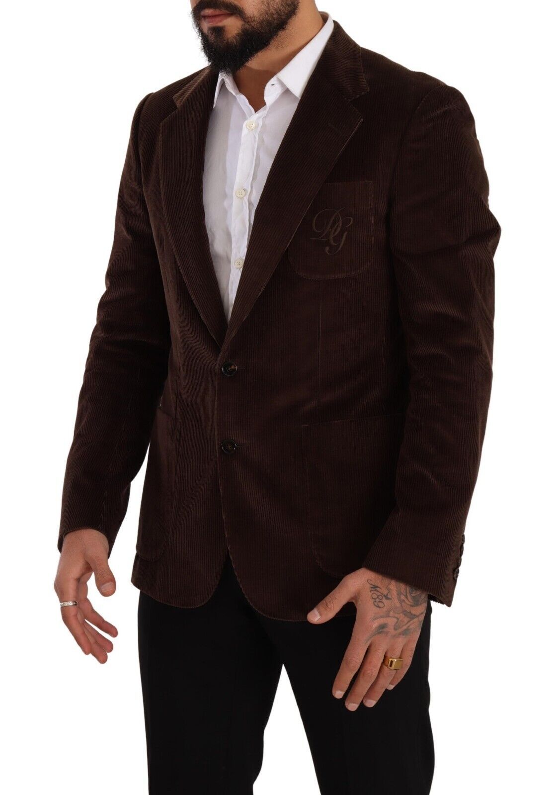 Dolce & Gabbana Elegant Brown Corduroy Slim Fit Blazer