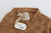 PINK MEMORIES Brown Wool Blend Knitted Oversize Sweater