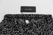 Dolce & Gabbana Black White Floral Lace Silk Sleepwear Shorts