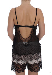 Dolce & Gabbana Black Silk Lace Babydoll Lingerie Top