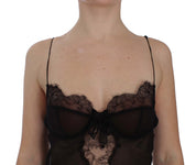 Dolce & Gabbana Black Silk Lace Babydoll Lingerie Top