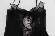 Dolce & Gabbana Black Silk Lace Babydoll Lingerie Top