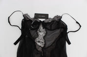 Dolce & Gabbana Black Silk Lace Babydoll Lingerie Top