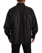 Dolce & Gabbana Elegant Black Leather Jacket