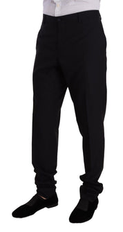 Dolce & Gabbana Elegant Navy Slim Fit Wool Silk Two-Piece Suit