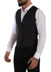 Dolce & Gabbana Elegant Striped Double-Breasted Dress Vest