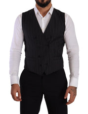 Dolce & Gabbana Elegant Striped Double-Breasted Dress Vest