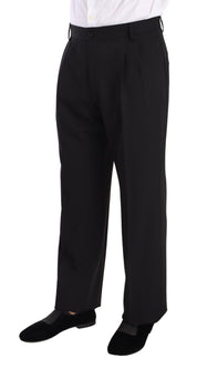 Dolce & Gabbana Elegant Black Wool Tuxedo Trousers