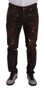 Dolce & Gabbana Elegant Multicolored Painted Denim Jeans