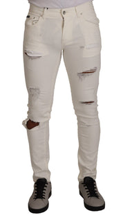 Dolce & Gabbana Elegant White Skinny Denim Jeans