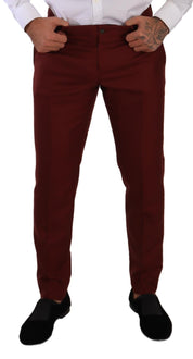 Dolce & Gabbana Elegant Cashmere-Silk Red Dress Pants