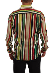 Dolce & Gabbana Elegant Multicolor Striped Silk Blend Shirt