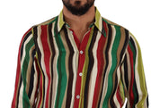 Dolce & Gabbana Elegant Multicolor Striped Silk Blend Shirt