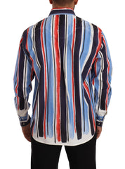 Dolce & Gabbana Elegant Striped Cotton Shirt with Pockets