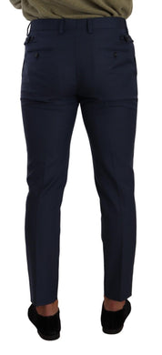 Dolce & Gabbana Elegant Dark Blue Slim-Fit Dress Pants