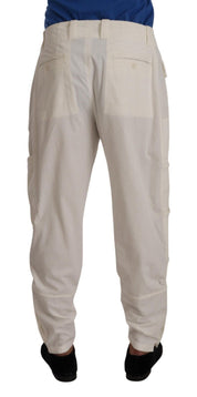 Dolce & Gabbana Elegant Off White Cargo Pants - Regular Fit