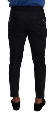 Dolce & Gabbana Elegant Dark Blue Skinny Jogging Pants