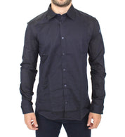 Ermanno Scervino Elegant Blue Cotton Slim Casual Shirt