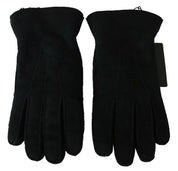 Dolce & Gabbana Elegant Black Leather Biker Gloves