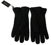 Dolce & Gabbana Elegant Black Leather Biker Gloves