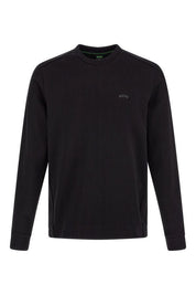 Hugo Boss Elegant Black Cotton Round Neck Sweatshirt