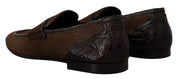 Dolce & Gabbana Elegant Brown Caiman Leather Loafers