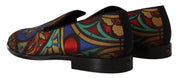 Dolce & Gabbana Multicolor Jacquard Slide-On Loafer Slippers