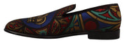 Dolce & Gabbana Multicolor Jacquard Slide-On Loafer Slippers