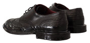 Dolce & Gabbana Black Leather Oxford Wingtip Formal Derby Shoes