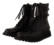 Dolce & Gabbana Elegant Black Leather Ankle Boots